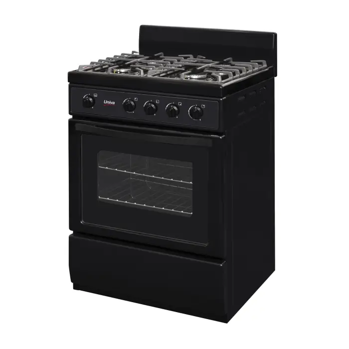 Univa 4 Burner Gas Stove Black 600mm UG016BI