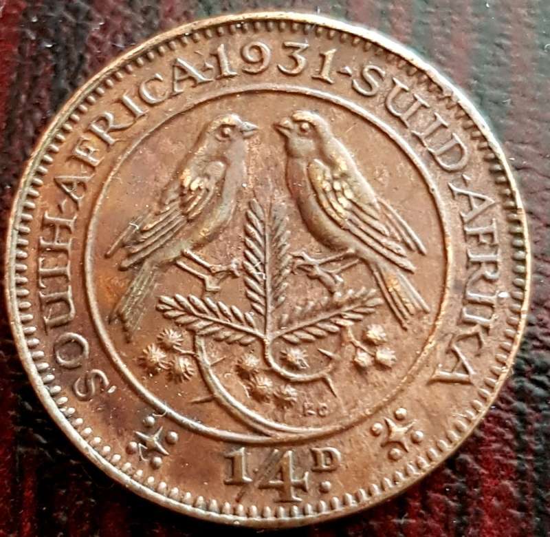 1931 Union of South Africa Quarter Penny (1/4d) (Farthing) (Oortjie)
