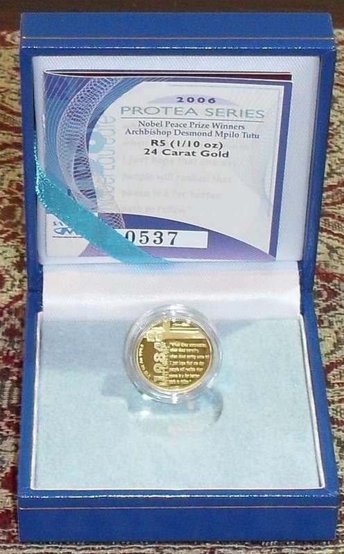 2006 Protea Series Desmond Tutu Speech 1/10oz Proof Gold Coin