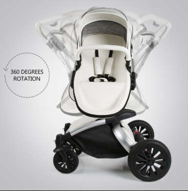 3 in 1 baby pram/ stroller white color high quality  baby strollers 2 in 1 leather stroller