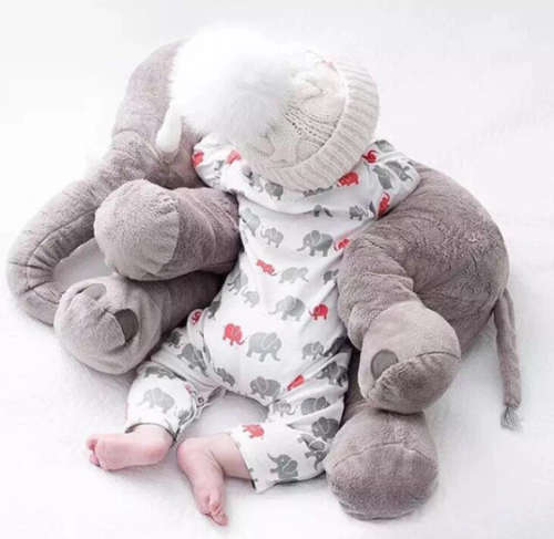Baby Elephant Pillow (Grey)
