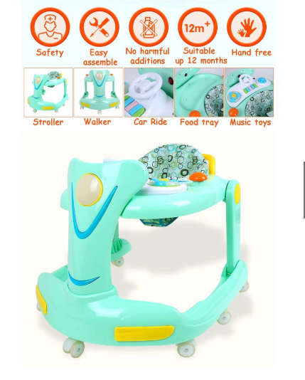 2019 new baby walker 6-18 months multi-function anti-rollover music walker