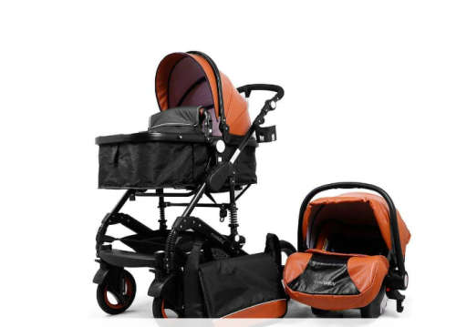 Belecoo 3 in 1 Baby Pram/Stroller with Car Seat (Leather)