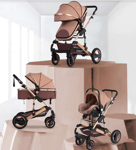 New Design  B Childhood 3 in 1 khaki stroller