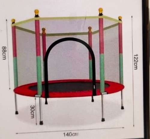 Kids Mini Trampoline With  Net Pad  89 x 27 x 20cm