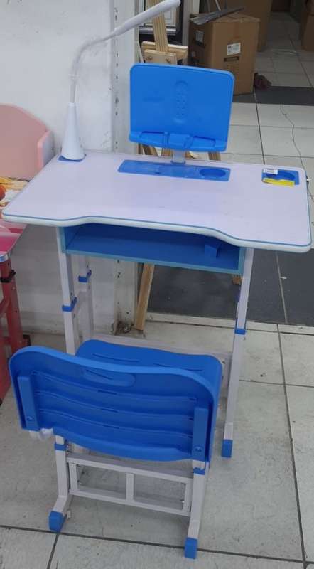 Adjustable Kids Learning Study Table Desk and Chair Set with Storage & Reading Holding Panel