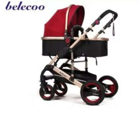 2 in 1 Baby Pram /Stroller - 2 Function Foldable Baby Pram Maroon belecoo brand