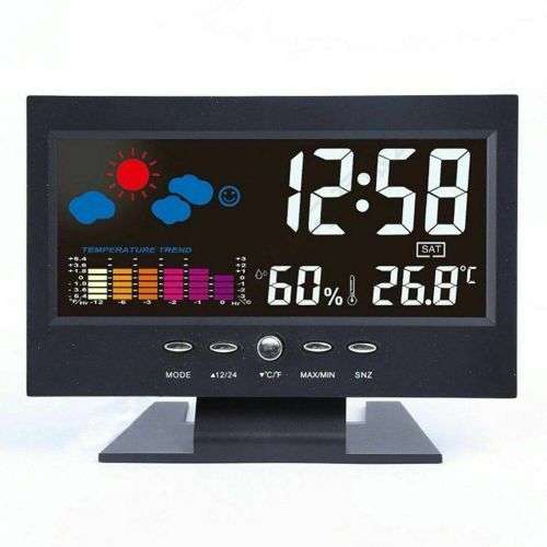 Color Screen Weather Forecast Temperature Humidity Calendar Alarm Clock