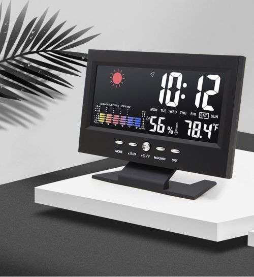 Color Screen Weather Forecast Temperature Humidity Calendar Alarm Clock