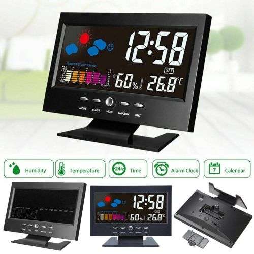 Color Screen Weather Forecast Temperature Humidity Calendar Alarm Clock