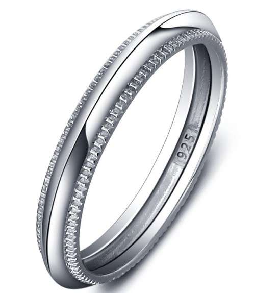 Genuine 925 Sterling Silver Miligrian Band - Ring Size 6 / L+/16.3mm