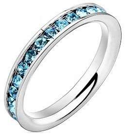 BRAND NEW 0.50ct CZ sky Blue full eternity Band. Size 9