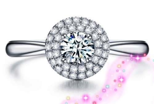 Breathtaking 0.64ct Designer Halo Solitaire Silver Ring - SENSATIONAL!