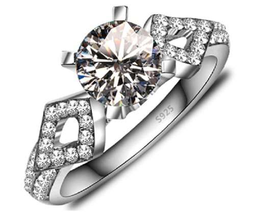 Exclusive! 1.24ct Cr.Diamond and Accents Engagement Ring - Size 8 / P+ / 18mm