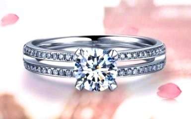 0.86ct Sim Diamond and Accents Double Band Engagement Ring - Size 7 / O / 17.3mm