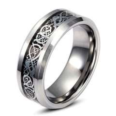 Intricate CELTIC 316L Solid Stainless Steel Ring - BLACK - Size 8 / Q
