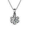 GENUINE 925 STERLING SILVER FLOWER NECKLACE - WITH CUBIC ZIRCONIA