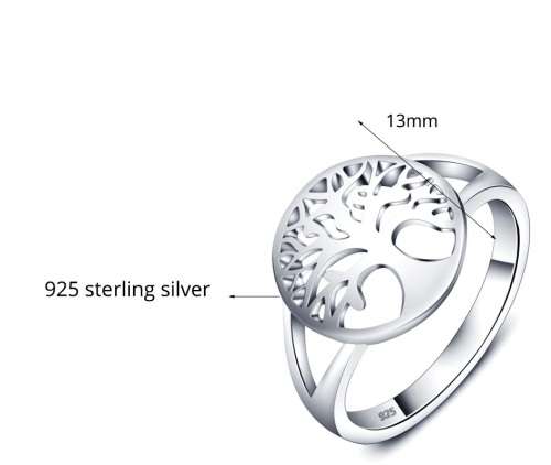 LAST ONE!!! AMAZING TREE OF LIFE 925 SOLID STERLING SILVER RING SIZE 7 / N+