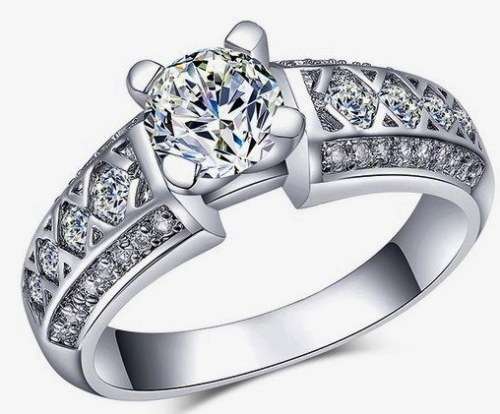 Breathtaking! 1.48ct Cr.Diamond and Accents Engagement Ring - Size 8 / Q / 18mm