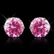 6MM PINK CUBIC ZIRCONIA STAINLESS STEEL STUDS
