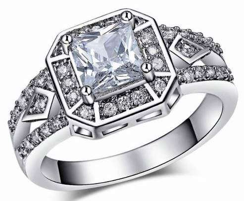 Beautiful! 1.66ct Cr.Diamond Halo and Accents Engagement Ring - Size 8 / P+ / 18mm
