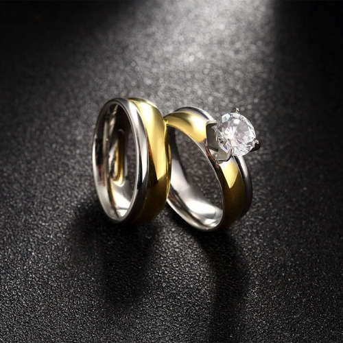 1.00ct White Zircon Engagement Ring and Wedding Band Set - Size 9 / R+ / 19.0mm