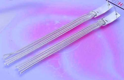 EXTRA LONG! 75mm DANGLING CHAIN EARRINGS S925 SILVER