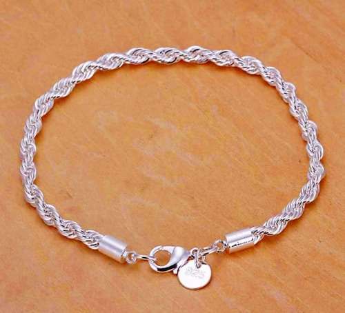 TWISTED ROPE BRACELET 925 SILVER FILLED