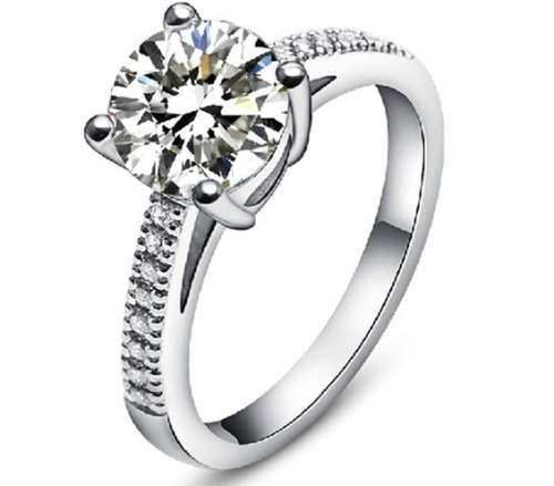 Asha Craft: Brilliant 1.41ct Cr.Diamond and Accents Engagement Ring - Size 8 / P+