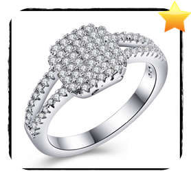BREATHTAKING! MICRO PAVE 0.77CT CR.DIAMOND ENGAGEMENT RING - Size 8/Q