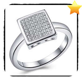 SENSATIONAL! MICRO PAVE 0.49CT CR.DIAMOND ENGAGEMENT RING - Size 7/O