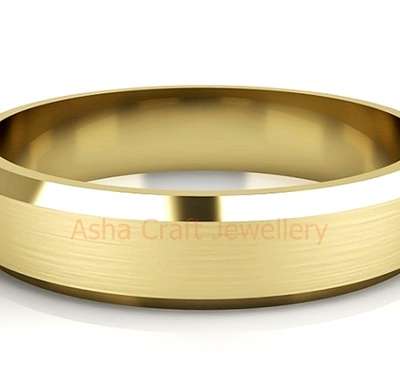 5MM MATT BEVELLED 316L STAINLESS STEEL BAND. RING SIZE 8 / P+ / 18.0mm