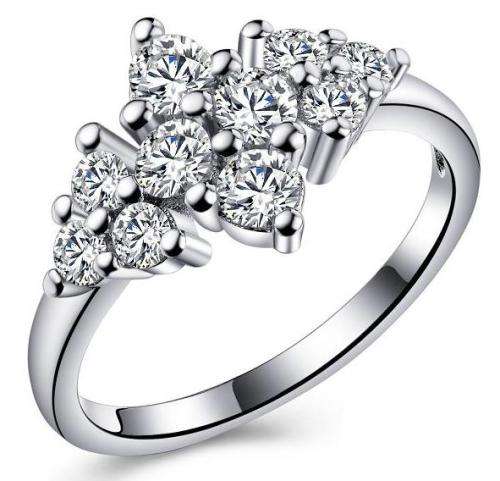 STUNNING!! 0.80CT CR.DIAMOND ENCRUSTED CLUSTER ENGAGEMENT Ring Size 8 ~ P 1/2