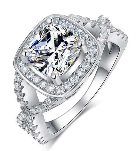 MAGNIFICENT!! 2.55ct Cr.Diamond Designer Cushion Cut Halo Engagement Ring - Size 7/O