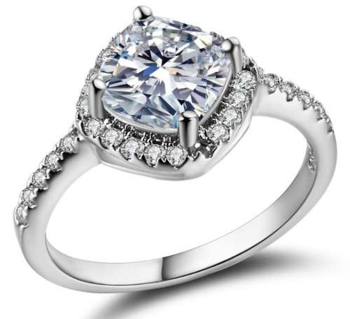 ASHA CRAFT: Fancy Cushion cut 1.33ct. Cr.Diamond Engagement Ring. Size 8 / P+ / 18mm