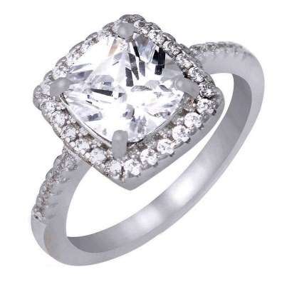 ASHA CRAFT: Classic Cushion cut 2.38ct. Cr.Diamond Engagement Ring. Size 5.5 / K / 5 ½