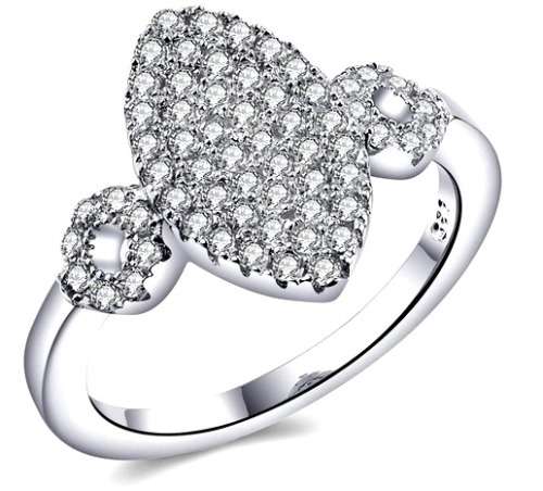 ASHA CRAFT: Glittering Pave 0.62ct. Cr.Diamond Engagement Ring. Size 7 / N+