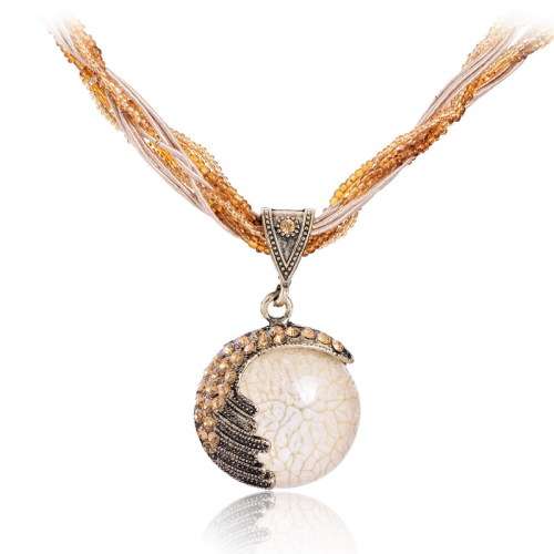 Asha Craft: Bohemian Beaded Statement Pendant Necklace