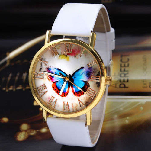 BRAND NEW - Butterfly Ladies Watch White PU Leather