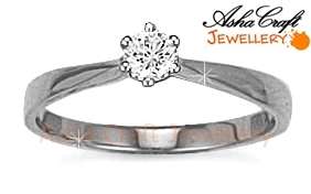 BRAND NEW Enchanting 0.45ct White CZ Solitaire Tapered Band Ring - Size 7-8