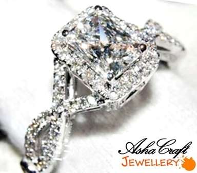 EXTRAORDINARY! Designer Inspired 3.28ct. Cr.Diamond Engagement Ring. Size 7/O