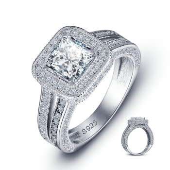 ~~*STERLING SILVER*~~ Genuine REAL Solid 925 Sterling Silver Ring, White CZ. Size 8/Q