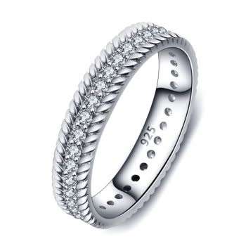 ~~*STERLING SILVER*~~ Genuine REAL Solid 925 Sterling Silver Ring, White CZ. Size 7/O