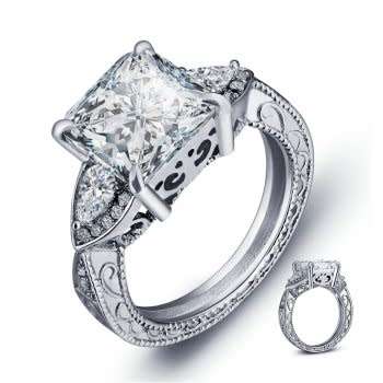 Genuine REAL Solid 925 Sterling Silver Engagement Ring, White CZ. Size 6/M