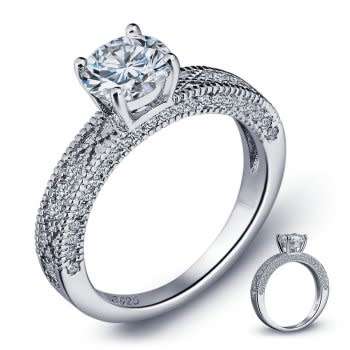 ~~*STERLING SILVER*~~ Genuine REAL Solid 925 Sterling Silver Ring, White CZ. Size 6/M