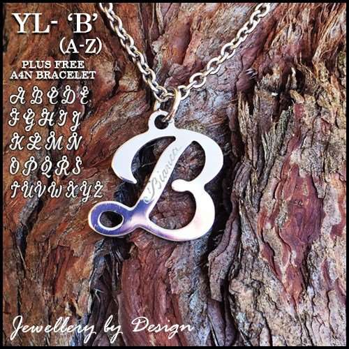 Initial/Letter Necklace + FREE Engraved Bangle