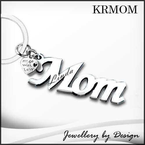 MOM Charm Keyring Keychain quality stainless steel FREE ENGRAVING & Charm