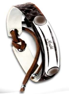 Genuine Leather Executive Bracelet with Name Plate