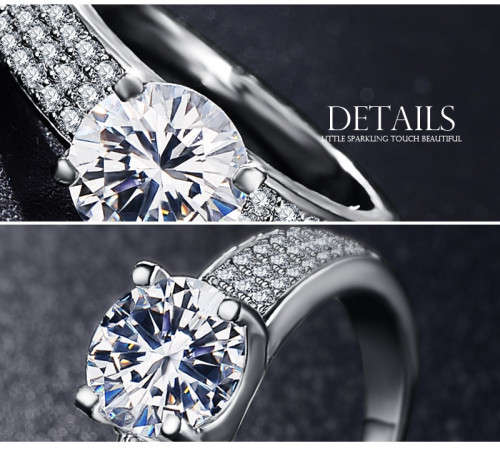 Breathtaking!! 2.68ct Sparkling Cr.Diamond Designer Engagement Ring - Size 6/M/16.3mm