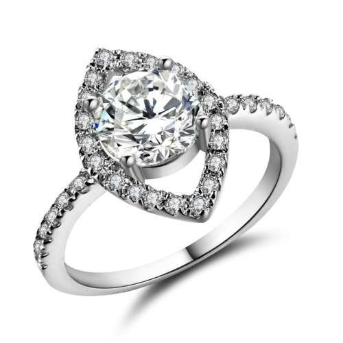 **2 RINGS AVAIL** Beautiful 1.62ct Cr.Diamond Halo Solitaire Engagement Ring - Size 8/Q/18mm